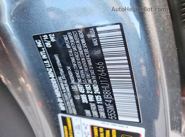 55SWF4JB8HU176466 2017 MERCEDES-BENZ C Gray ძრავის განყოფილების ხედი
