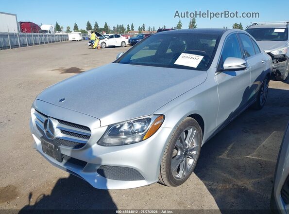 55SWF4JB8JU240835 2018 MERCEDES-BENZ C-CLASS Silver წინა მარცხენა ხედი სამი მეოთხედიდან