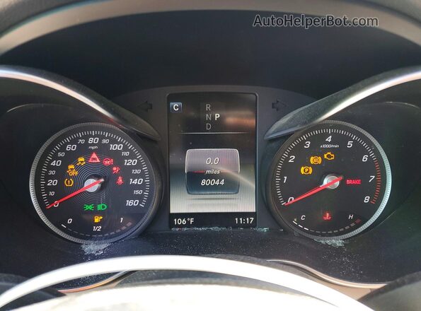 55SWF4JB8JU241175 2018 MERCEDES-BENZ C White Instrument cluster view
