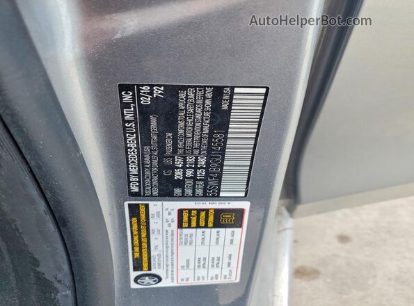 55SWF4JB9GU145581 2016 MERCEDES-BENZ C Серый Вид наклейки с VIN-кодом