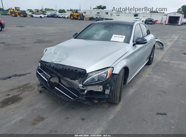 55SWF4JBXGU156606 2016 MERCEDES-BENZ C-CLASS Silver Առջևի ձախ երեք քառորդ տեսարան