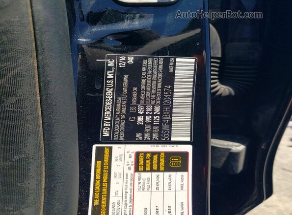 55SWF4JBXHU204574 2017 MERCEDES-BENZ C Black Vista del compartimento del motor