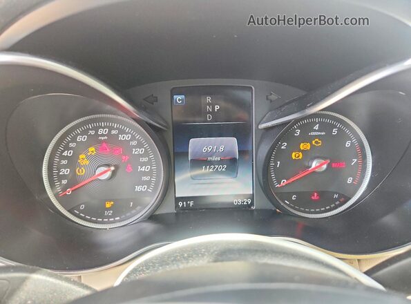 55SWF4JBXJU260794 2018 MERCEDES-BENZ C White ხელსაწყოთა პანელის ხედი