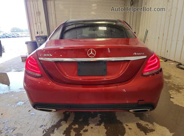 55SWF4KB0GU125122 2016 MERCEDES-BENZ C Red Հետևի տեսք
