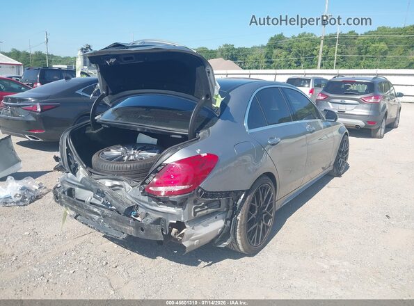 55SWF4KB0GU133012 2016 MERCEDES-BENZ C-CLASS Gray Trasero derecho