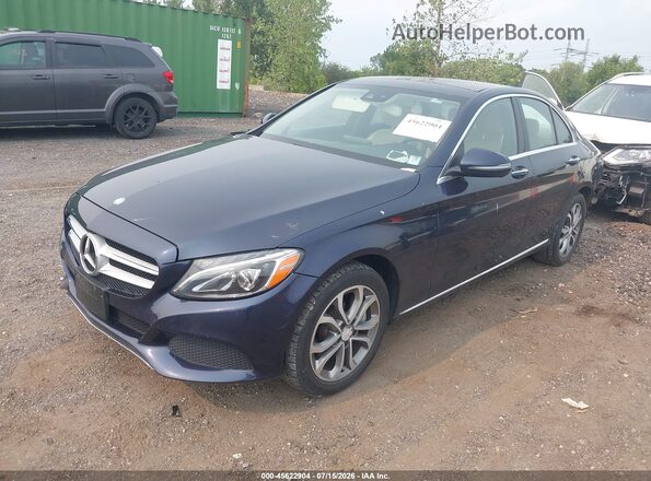 55SWF4KB0GU140753 2016 MERCEDES-BENZ C-CLASS Синий Передняя левая четверть