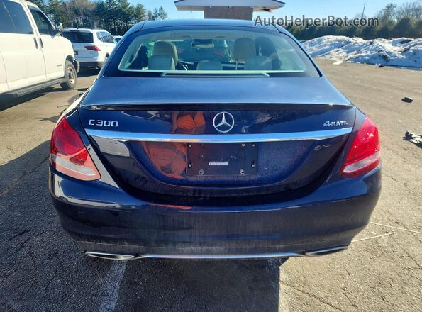 55SWF4KB0GU161795 2016 MERCEDES-BENZ C-CLASS Blue უკანა ხედი