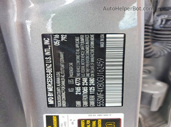 55SWF4KB0GU162459 2016 MERCEDES-BENZ C Silver Widok komory silnika