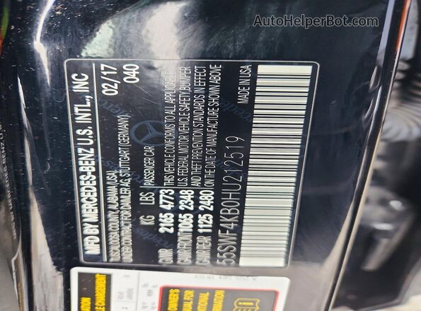 55SWF4KB0HU212519 2017 MERCEDES-BENZ C Black Vista del compartimento del motor