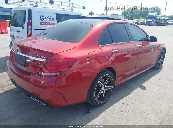 55SWF4KB1GU105865 2016 MERCEDES-BENZ C-CLASS Red Tył prawy