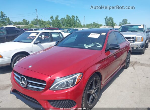 55SWF4KB1GU105865 2016 MERCEDES-BENZ C-CLASS Red Widok z przodu