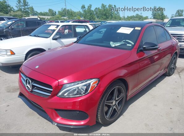 55SWF4KB1GU105865 2016 MERCEDES-BENZ C-CLASS Red Przód lewy