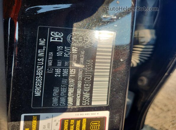 55SWF4KB1GU113366 2016 MERCEDES-BENZ C Black Engine compartment view