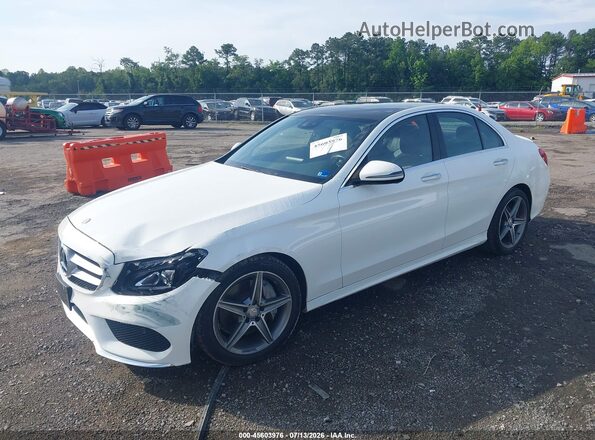 55SWF4KB1GU137344 2016 MERCEDES-BENZ C-CLASS White Առջևի ձախ երեք քառորդ տեսարան