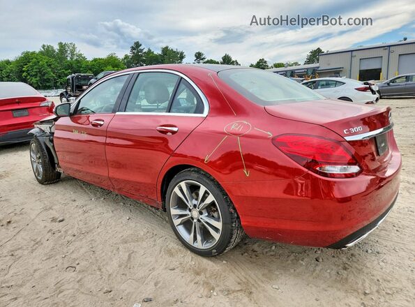 55SWF4KB1GU151664 2016 MERCEDES-BENZ C Красный Задняя левая четверть