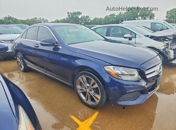 55SWF4KB1GU163443 2016 MERCEDES-BENZ C Blue Delantero derecho