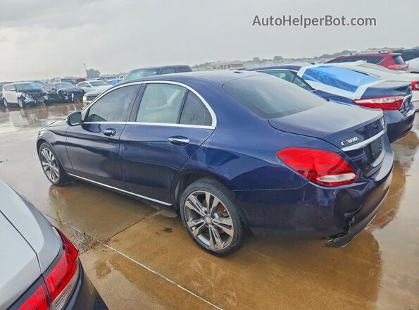 55SWF4KB1GU163443 2016 MERCEDES-BENZ C Blue Trasero izquierdo