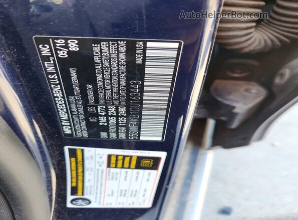 55SWF4KB1GU163443 2016 MERCEDES-BENZ C Blue Vista del compartimento del motor