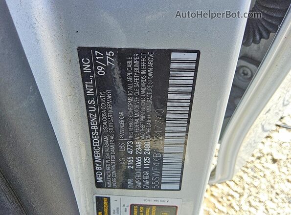 55SWF4KB1JU247740 2018 MERCEDES-BENZ C Silver Շարժիչի բաժամունքի տեսք