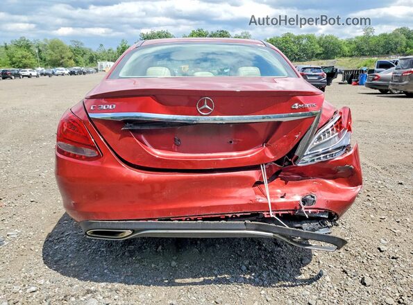 55SWF4KB2GU110797 2016 MERCEDES-BENZ C Red Widok z tyłu