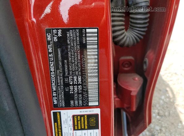 55SWF4KB2GU110797 2016 MERCEDES-BENZ C Red Widok komory silnika