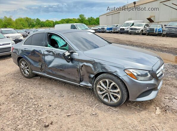 55SWF4KB2JU244541 2018 MERCEDES-BENZ C Серый Передняя правая четверть