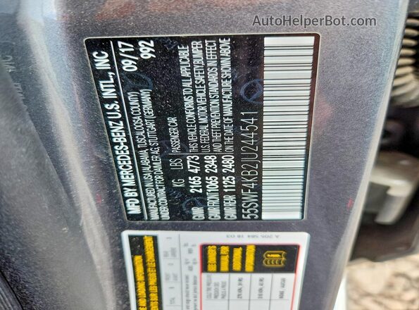 55SWF4KB2JU244541 2018 MERCEDES-BENZ C Серый Вид подкапотного пространства