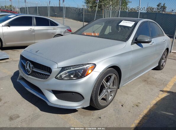 55SWF4KB3GU128743 2016 MERCEDES-BENZ C-CLASS Silver Առջևի ձախ երեք քառորդ տեսարան