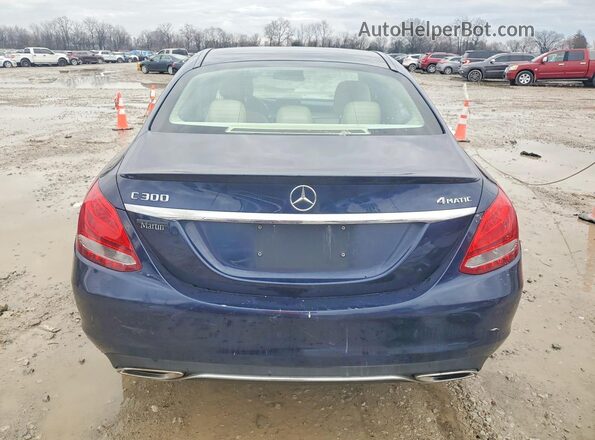 55SWF4KB3GU164710 2016 MERCEDES-BENZ C Синий Вид сзади