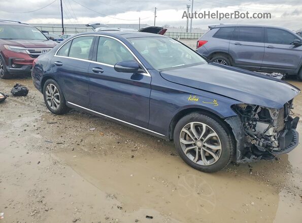 55SWF4KB3GU164710 2016 MERCEDES-BENZ C Синий Передняя правая четверть