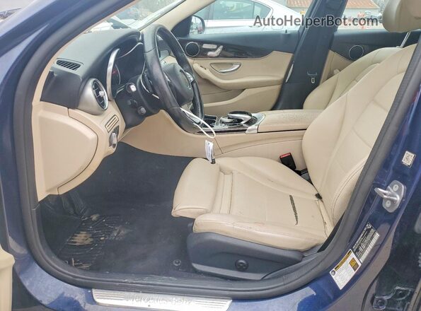 55SWF4KB3GU164710 2016 MERCEDES-BENZ C Синий Вид салона спереди