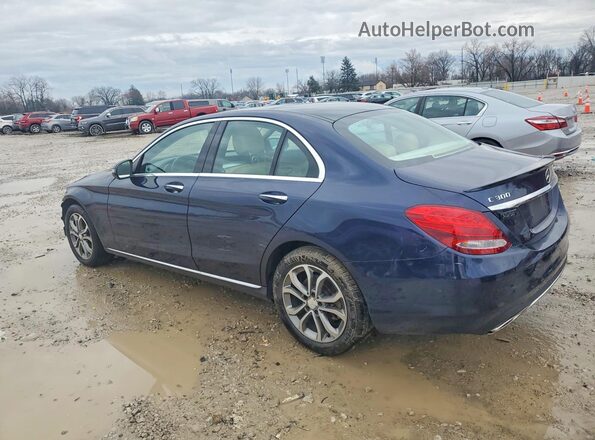 55SWF4KB3GU164710 2016 MERCEDES-BENZ C Синий Задняя левая четверть