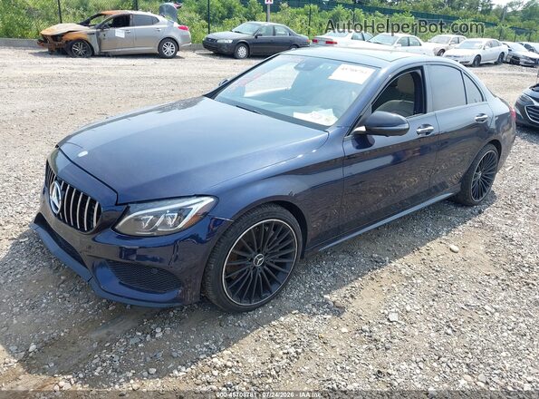 55SWF4KB3HU179189 2017 MERCEDES-BENZ C-CLASS Blue Передня ліва чверть