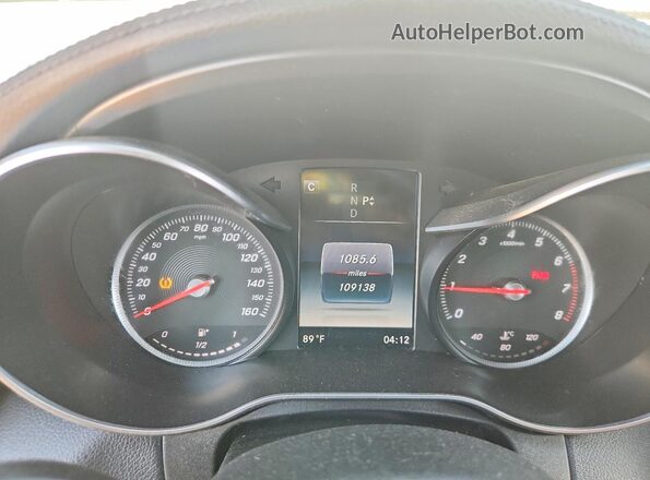 55SWF4KB3HU200283 2017 MERCEDES-BENZ C White Instrument cluster view