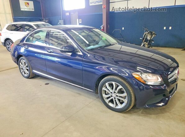 55SWF4KB4GU119291 2016 MERCEDES-BENZ C Blue Przód prawy