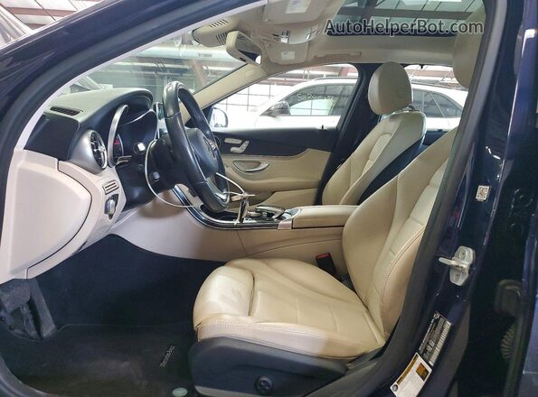 55SWF4KB4GU119291 2016 MERCEDES-BENZ C Blue Widok wnętrza z przodu