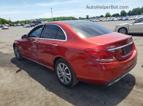 55SWF4KB4GU142487 2016 MERCEDES-BENZ C Red Tył lewy