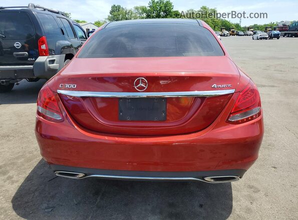 55SWF4KB4GU142487 2016 MERCEDES-BENZ C Red Widok z tyłu