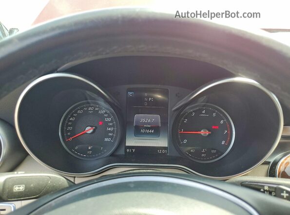 55SWF4KB4GU142487 2016 MERCEDES-BENZ C Red Widok zestawu wskaźników