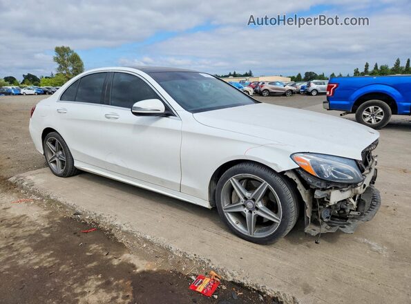 55SWF4KB4HU208084 2017 MERCEDES-BENZ C Белый Передняя правая четверть