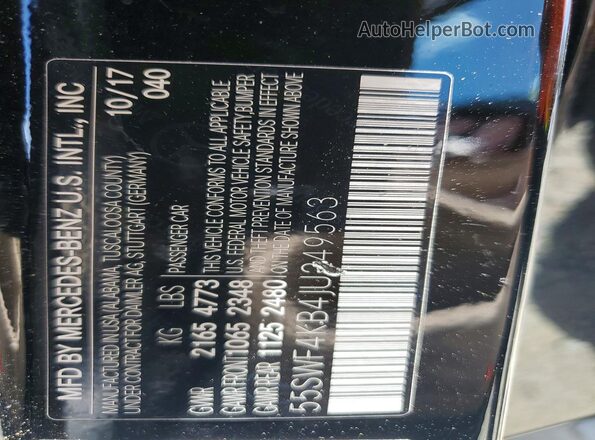 55SWF4KB4JU249563 2018 MERCEDES-BENZ C Black Engine compartment view