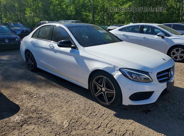 55SWF4KB5HU185026 2017 MERCEDES-BENZ C White Przód prawy
