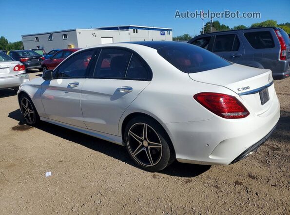 55SWF4KB5HU185026 2017 MERCEDES-BENZ C White Tył lewy