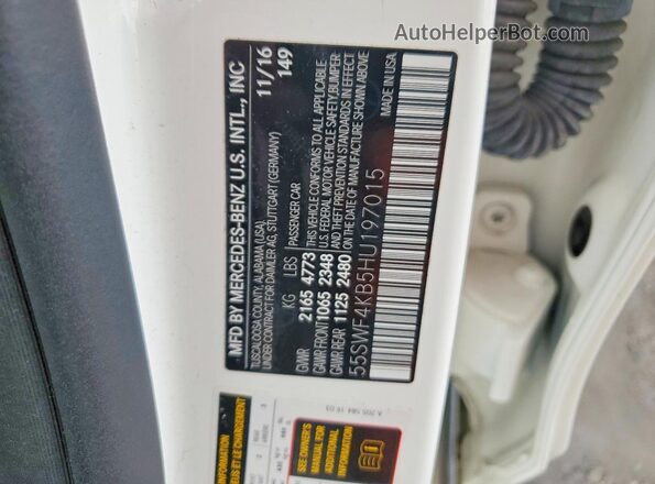 55SWF4KB5HU197015 2017 MERCEDES-BENZ C White Engine compartment view