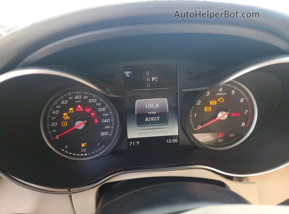 55SWF4KB5HU197015 2017 MERCEDES-BENZ C White Instrument cluster view