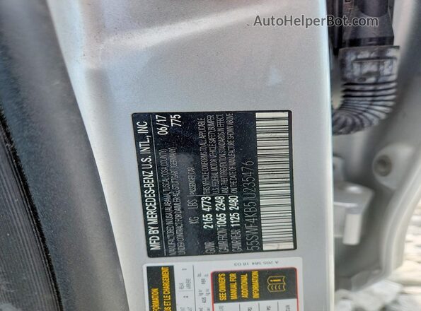 55SWF4KB5JU235476 2018 MERCEDES-BENZ C Silver Շարժիչի բաժամունքի տեսք