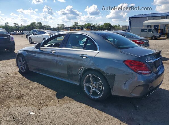 55SWF4KB5JU244923 2018 MERCEDES-BENZ C Gray Rear left
