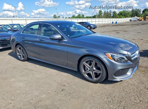 55SWF4KB5JU244923 2018 MERCEDES-BENZ C Gray Front right