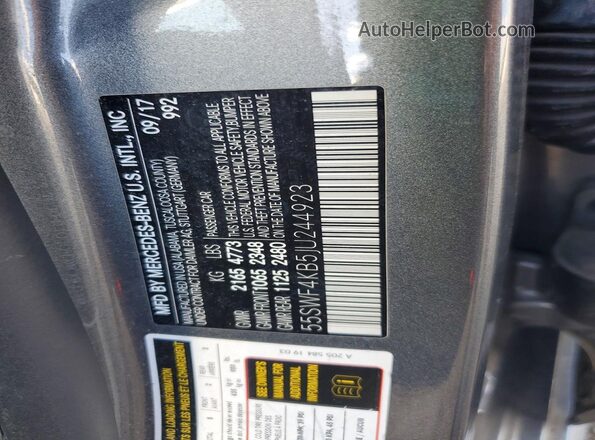 55SWF4KB5JU244923 2018 MERCEDES-BENZ C Gray Engine compartment view