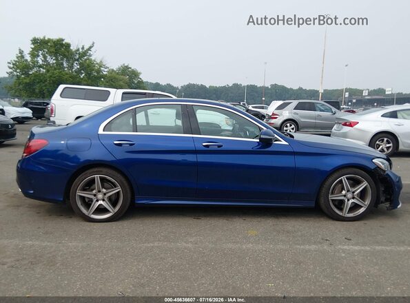 55SWF4KB6HU206336 2017 MERCEDES-BENZ C-CLASS Blue Սալոնի հետևի տեսք